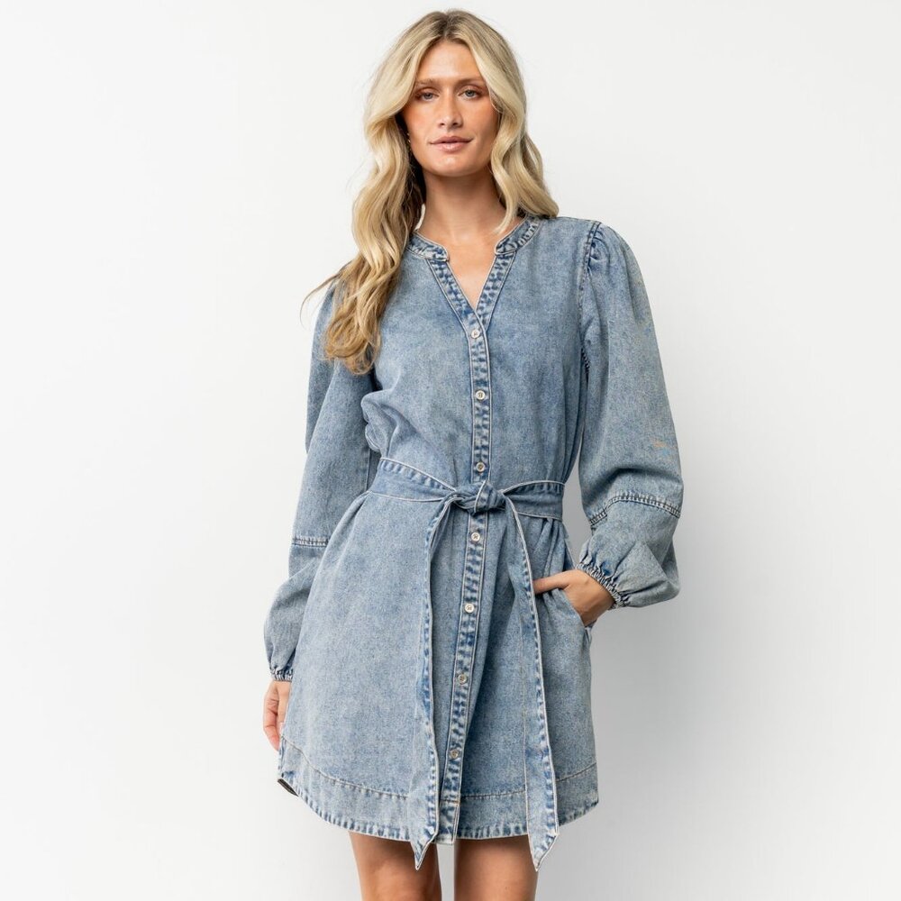 Baltic Born Tora Denim Dress | Light Wash Size S